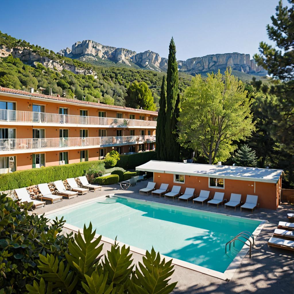 At L'Arboisié Motel in Aix-en-Provence, France, guests enjoy modern rooms with mountain views, panoramic landscapes, and access to a spa, restaurant, and outdoor activities.